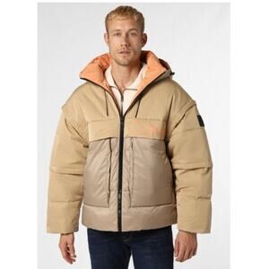 Calvin Klein Jeans modular 2 in 1 Puffer Jacket $325 winter Mens brown New Small